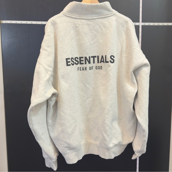 ESSENTIALS Cream Zip-Up Sweater - Picture 1 of 6
